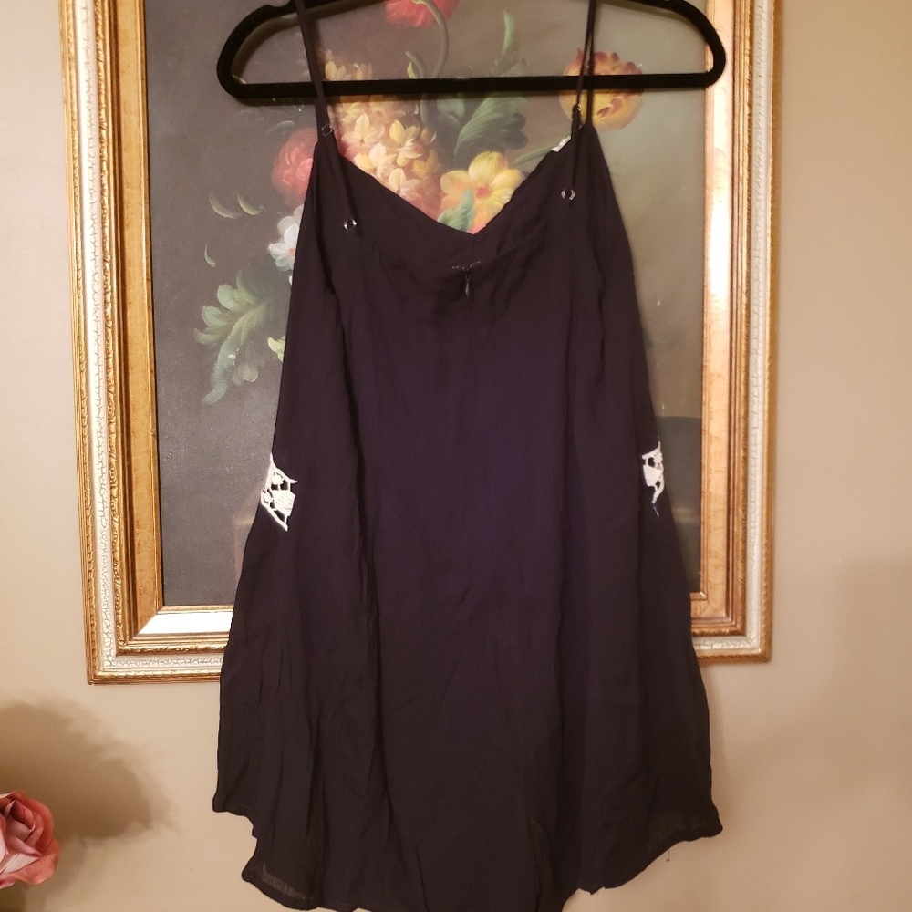 Lush shorts/dress/skorts crochet spaghetti strap romper M - Picture 6 of 9